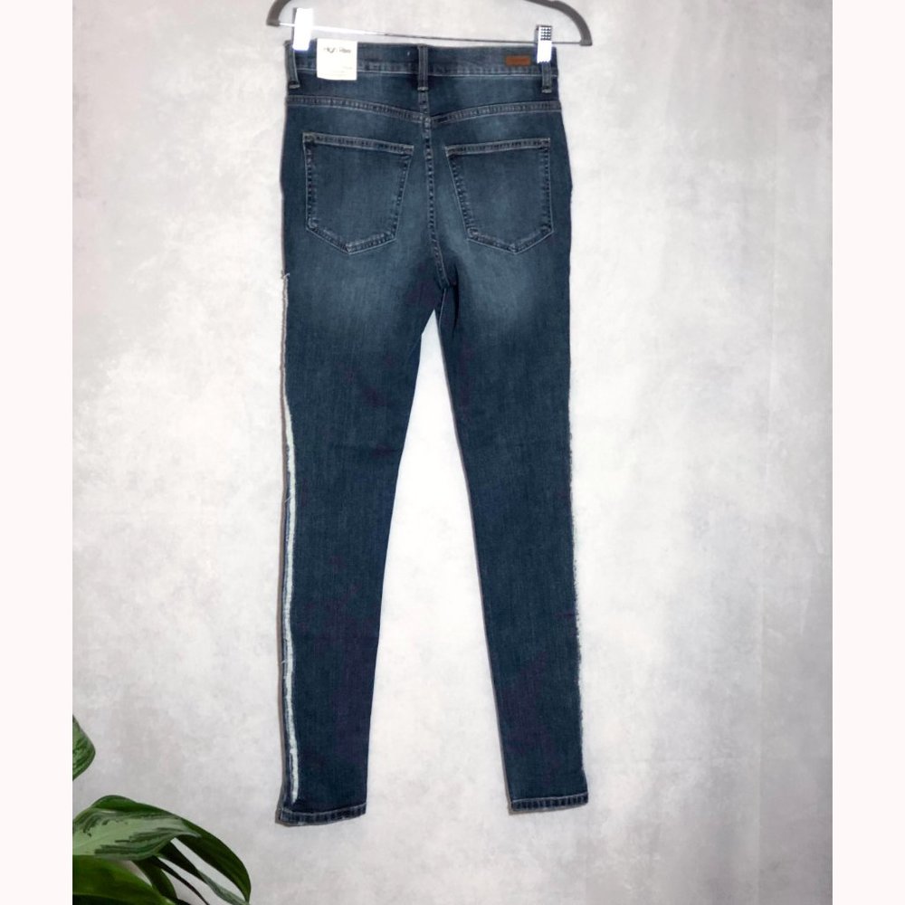 SNEAK PEEK Womens Jeans Side Striped High Rise Skinny Blue Size 5/W27 - Picture 6 of 7